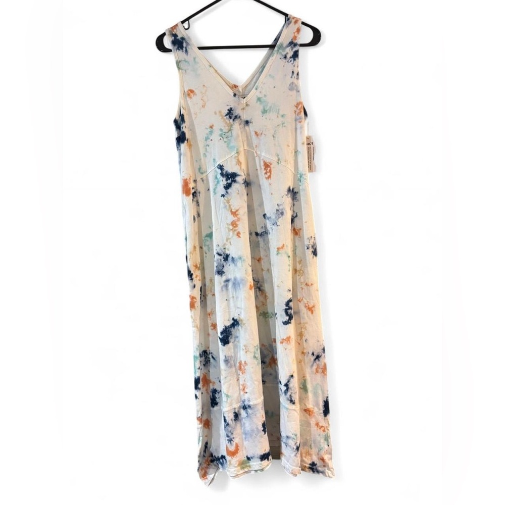 Pact Tie-Dye Midi Dress in Cream, Navy & Rust
New, never worn.